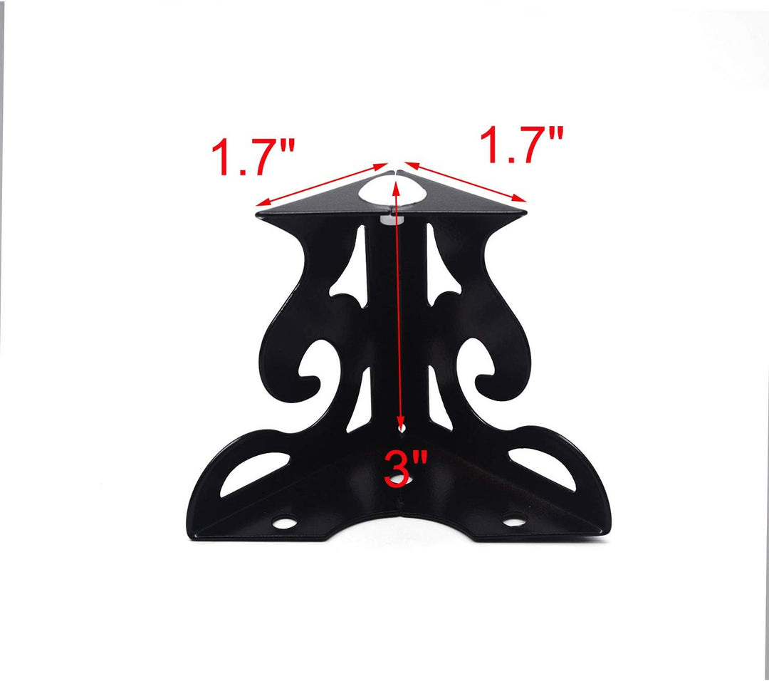 Furniture Feet Hollow Out Modern Cabinet Legs Sofa Feet Table Legs Iron Couch Feet Black Cupboard Feet Dresser Legs 3" Height Wardrobe Feet Pack of 4 with Mounting Screws