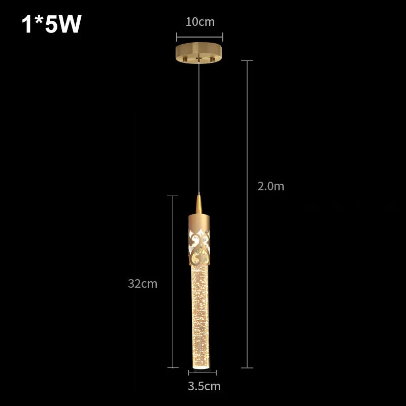 Modern Luxury Crystal Pendant Lamps Home Decor Bedside Hanging Light for Living Room Kictchen Bedroom Ceiling Chandelier Lights