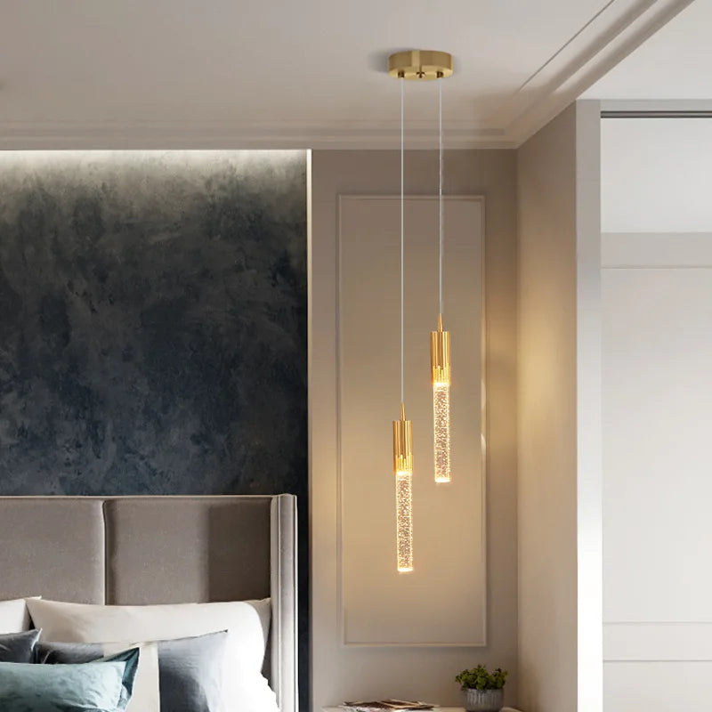 Modern Luxury Crystal Pendant Lamps Home Decor Bedside Hanging Light for Living Room Kictchen Bedroom Ceiling Chandelier Lights