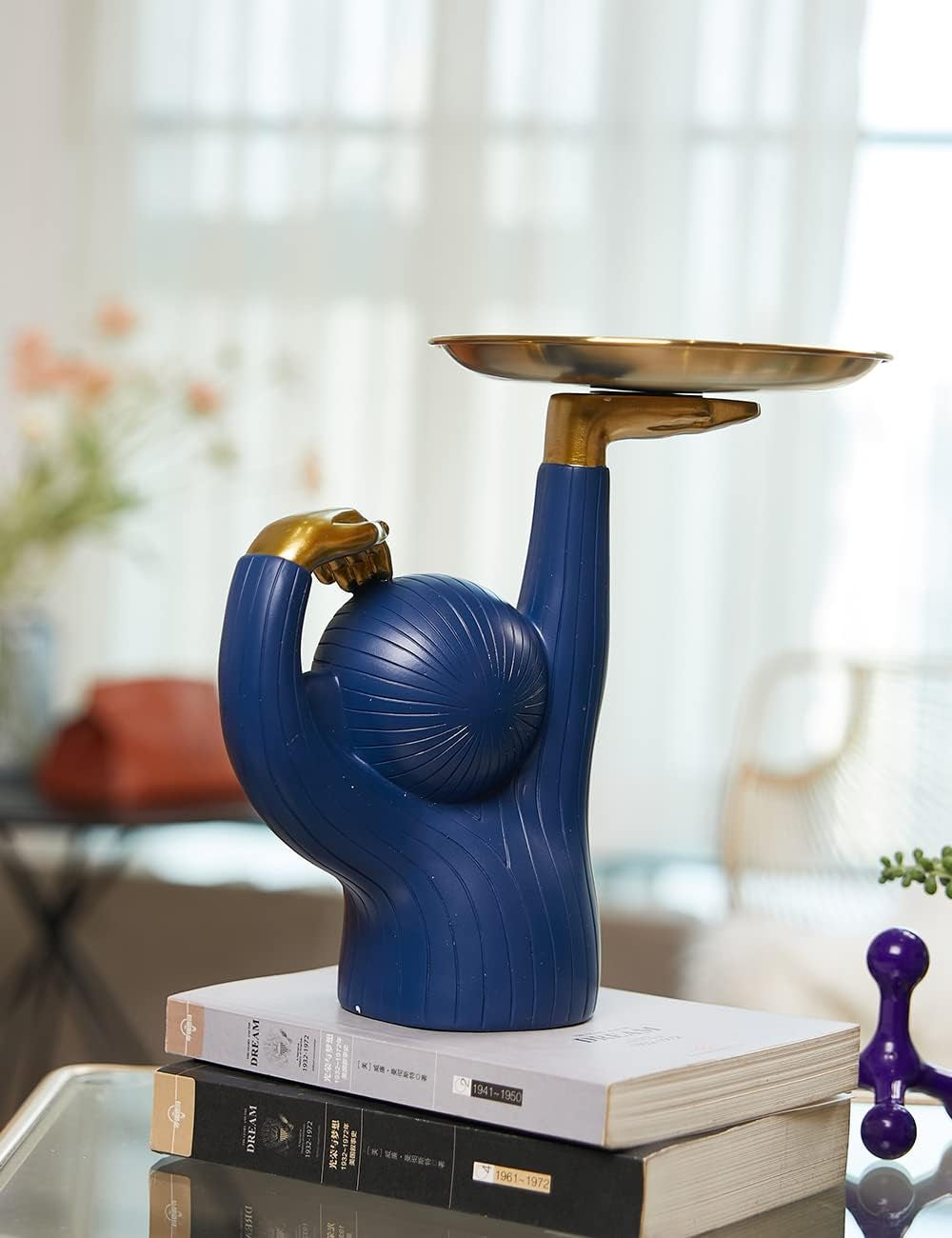 Candy Dish Cookie Jar Monkey Gifts Sculpture Modern Decor Statue Polyresin Figurine 9.8Inch