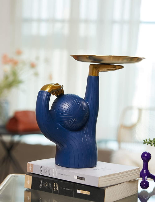Candy Dish Cookie Jar Monkey Gifts Sculpture Modern Decor Statue Polyresin Figurine 9.8Inch