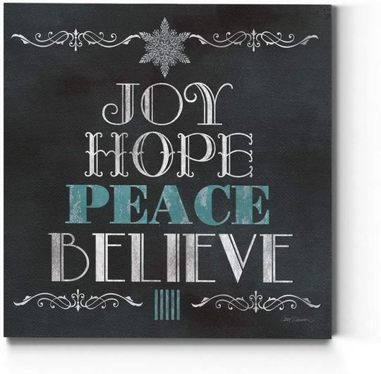Canvas Art Prints for Home Decor Joy Hope Peace Believe Christmas Inspirational Tree Wall Hanging Artowrk for Living Room Home Kitchen Wall Decorations - 24"X24" LT05