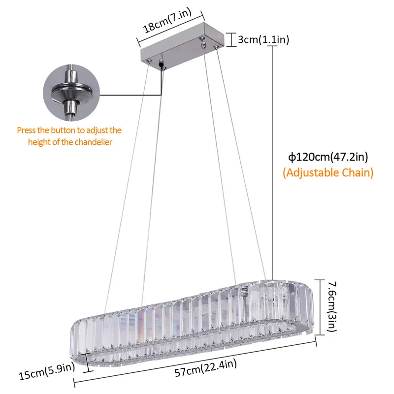 Modern K9 Crystal Led Chandelier Lights Home Lighting Chrome Lustre Chandeliers Ceiling Pendant Lamp Fixtures for Living Room