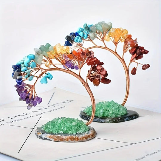 Natural Crystal Lucky Tree Ornaments, Healing Gemstone Ornament, Home Desktop Decoration Home Decor Home Accessories Decor