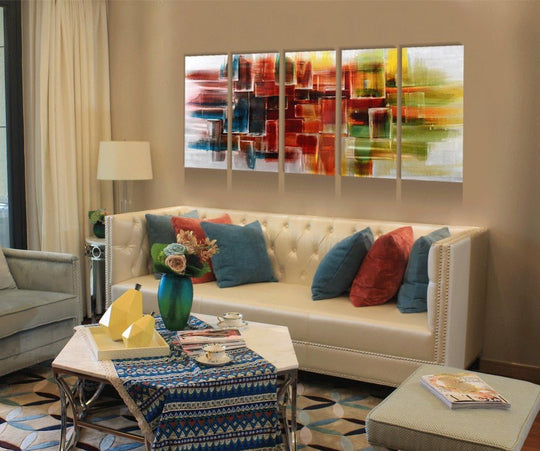 Abstract Metal Wall Arts Hand Crafted Aluminum Artwork Large Modern Wall Accent for Living Room Bedroom Kitchen Decor