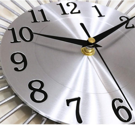Modern Metal Crystal 3D Morden Wall Clock Design Home Decor, Decorative Silent Clock for Living Room, Bedroom, Office Space,Silver,70Cm(28In)