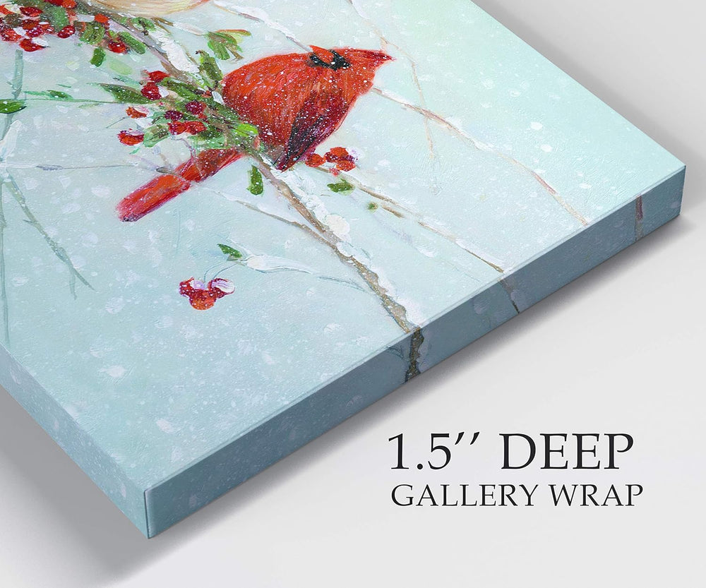 Wall Art Pictures & Prints Red Cardinals in Winter Birds Abstract Art Wall Hanging Canvas Prints for Bedroom Dining Living Room Office Home Kitchen Wall Decor - 18"X27" LT18