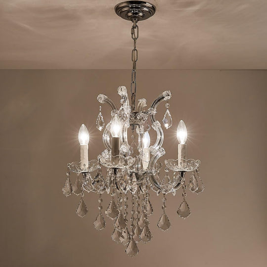Modern Crystal Chandeliers for Dining Room - Small Crystals Chandelier Lights for Girls Bedroom, Dining Room, Hallway, Kitchen Island, Bathroom, Closet