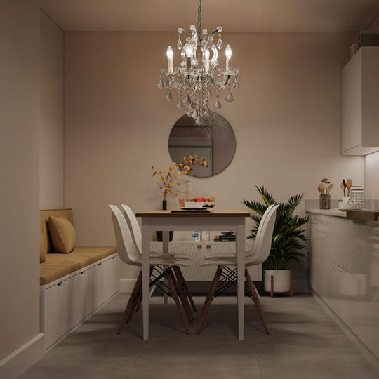 Modern Crystal Chandeliers for Dining Room - Small Crystals Chandelier Lights for Girls Bedroom, Dining Room, Hallway, Kitchen Island, Bathroom, Closet