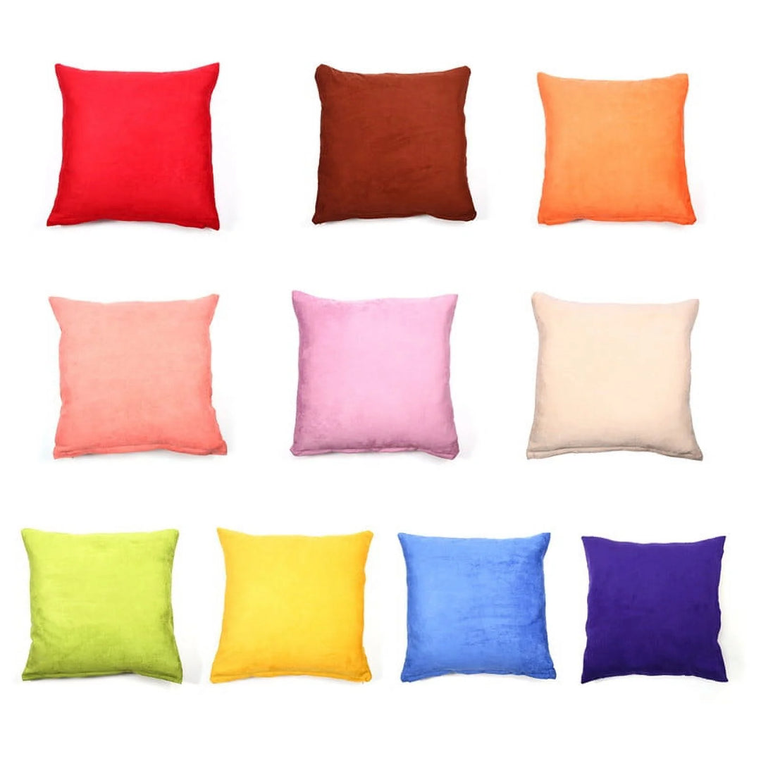 18''X18'' Pillowcase Cushion Cover Square Solid Color Cotton Canvas Throw Pillow Case Home Decor (Pillow Is Not Included)
