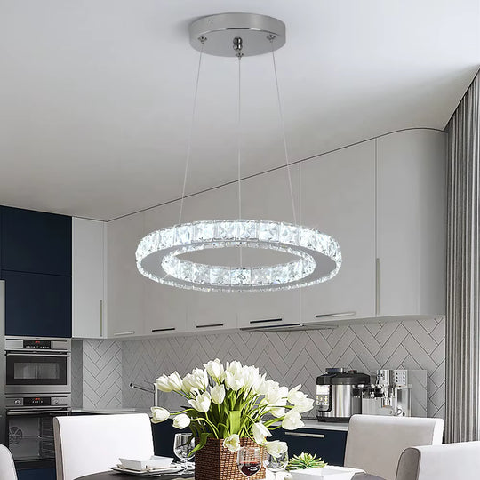 Modern round Stainless Steel 15W round Led Crystal Chandelier Lights for Living Room