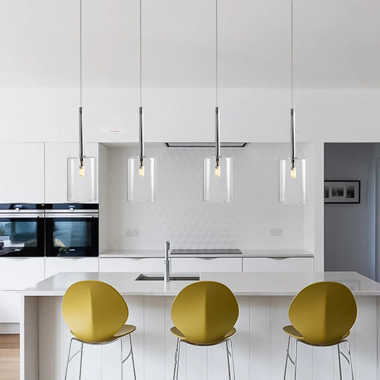 Nordic Colorful Glass Chandelier Lights Living Room Dining Table Kitchen Bedroom Fixtures Warm White LED Suspension Hanging Lamp