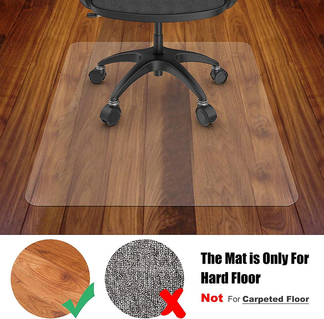 Office Chair Mat for Hardwood Floor Clear Chair Mat for Easy Glide and Protection Floor Protector for under Desk Chair Mat Plastic Floor Mat for Office Chair(36" X 48" Rectangle for Hard Floor)