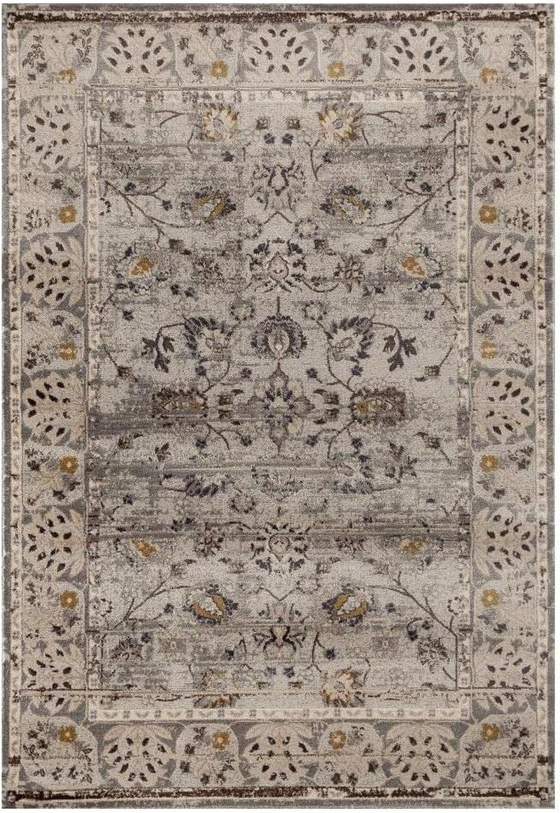Gray 8 X 10 Vintage Floral Area Rug Carpet