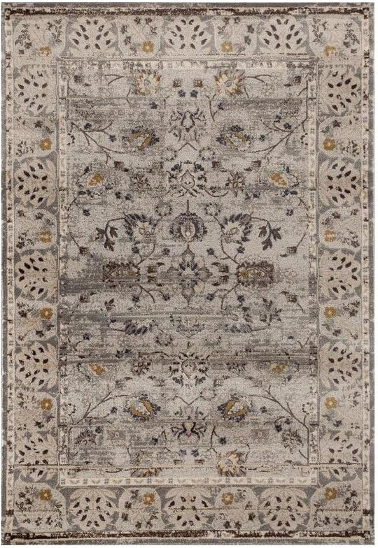 Gray 8 X 10 Vintage Floral Area Rug Carpet