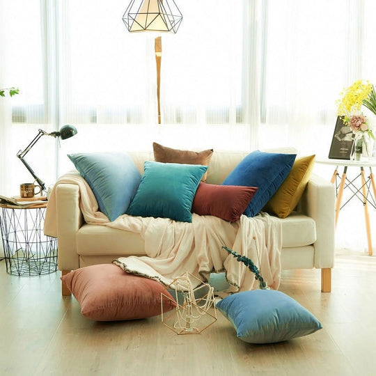 18''X18'' Pillowcase Cushion Cover Square Solid Color Cotton Canvas Throw Pillow Case Home Decor (Pillow Is Not Included)