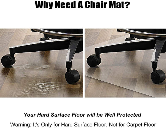 Clear Office Chair Mat 36'' X 48'', Durable Desk Chair Mat for Hardwood Floor, Heavy Duty Plastic Office Floor Mat under Rolling Chairs for Easy Glide and Protection (36" X 48" with Lip)