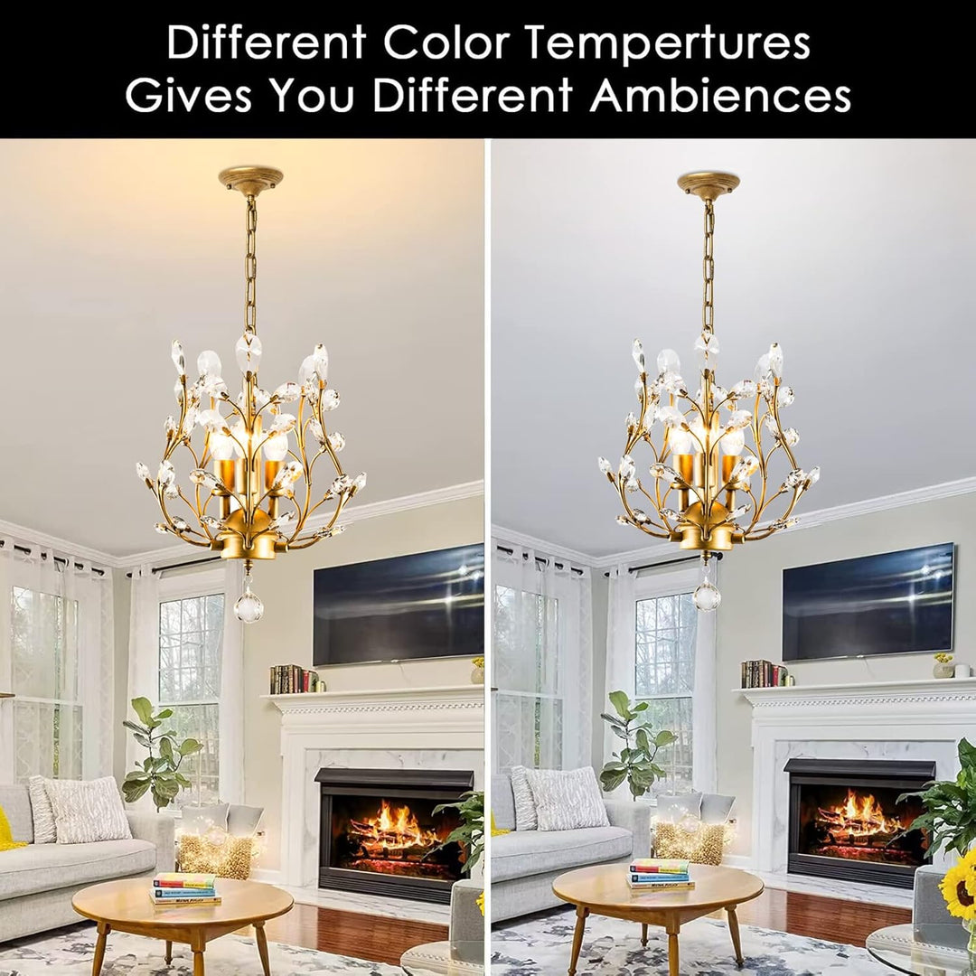 Crystal Chandeliers,K9 Crystal Pendant Light with 3-Light Chandelier Lighting Fixtures,Ceiling Light for Living Room Bedroom Restaurant Hallway (Gold)
