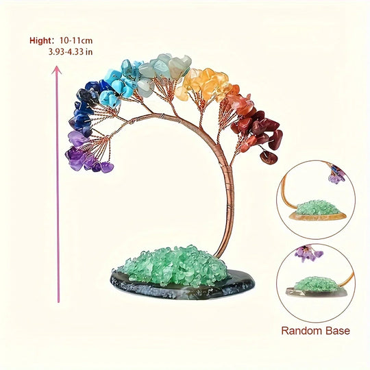 Natural Crystal Lucky Tree Ornaments, Healing Gemstone Ornament, Home Desktop Decoration Home Decor Home Accessories Decor