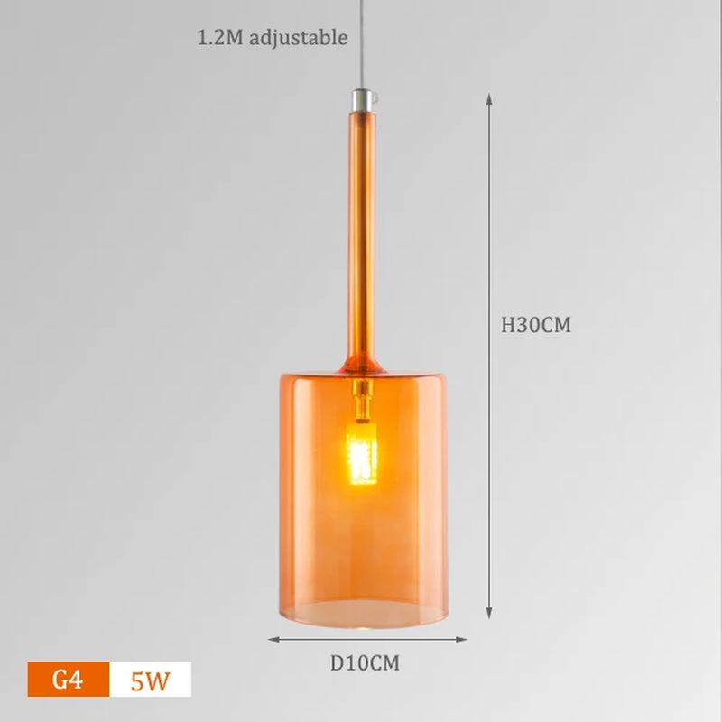 Nordic Colorful Glass Chandelier Lights Living Room Dining Table Kitchen Bedroom Fixtures Warm White LED Suspension Hanging Lamp