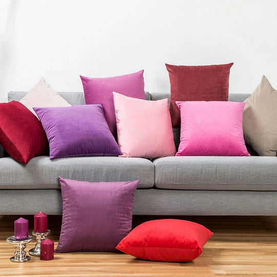 18''X18'' Pillowcase Cushion Cover Square Solid Color Cotton Canvas Throw Pillow Case Home Decor (Pillow Is Not Included)