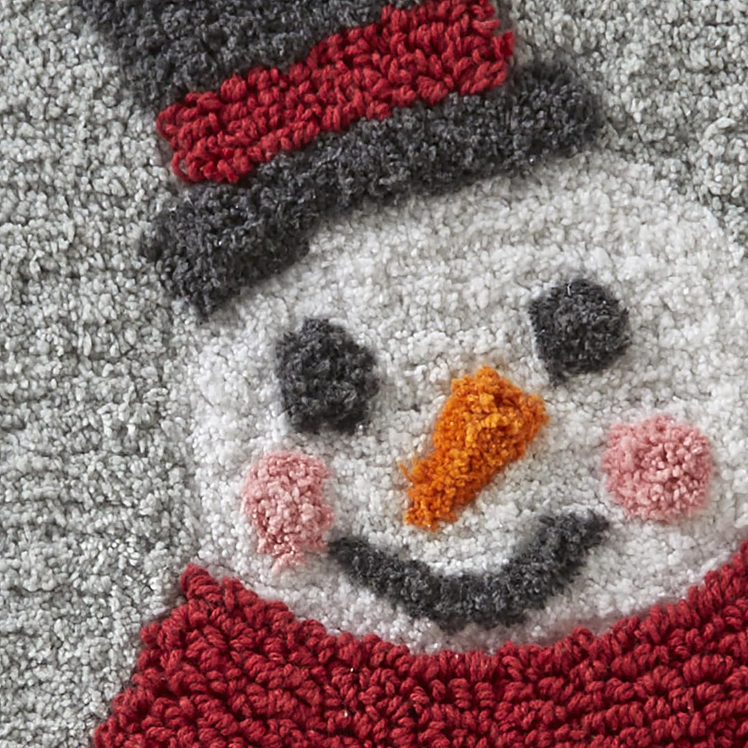 Christmas/Winter Whistler Snowman Rug for Bath/Kitchen & Gift, Gray