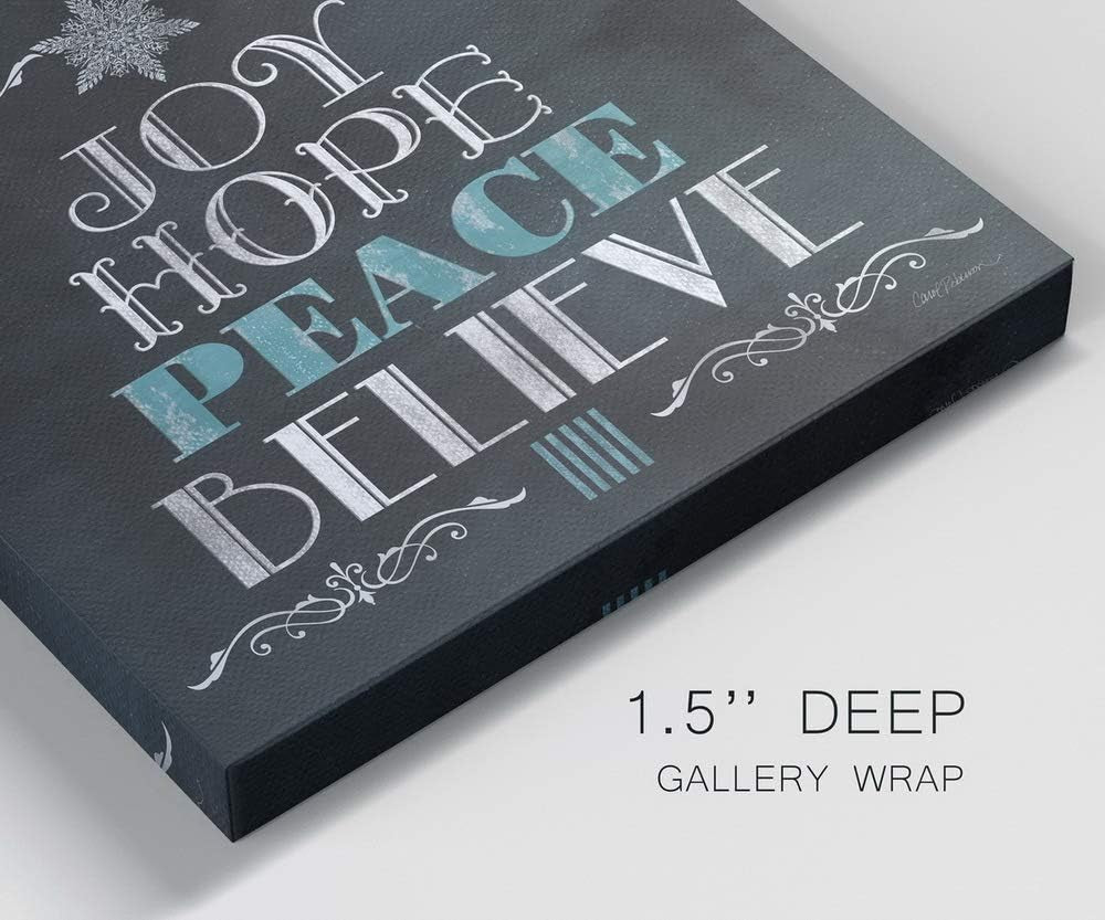 Canvas Art Prints for Home Decor Joy Hope Peace Believe Christmas Inspirational Tree Wall Hanging Artowrk for Living Room Home Kitchen Wall Decorations - 24"X24" LT05