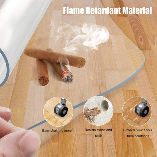 Clear Office Chair Mat 36'' X 48'', Durable Desk Chair Mat for Hardwood Floor, Heavy Duty Plastic Office Floor Mat under Rolling Chairs for Easy Glide and Protection (36" X 48" with Lip)