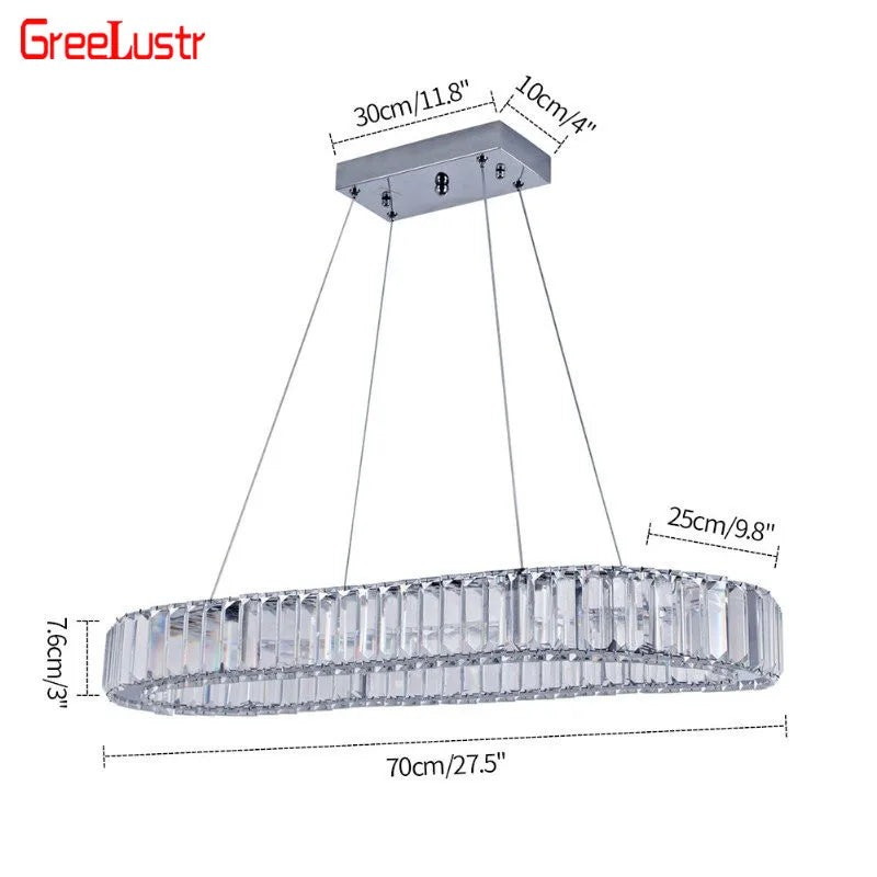 Modern K9 Crystal Led Chandelier Lights Home Lighting Chrome Lustre Chandeliers Ceiling Pendant Lamp Fixtures for Living Room