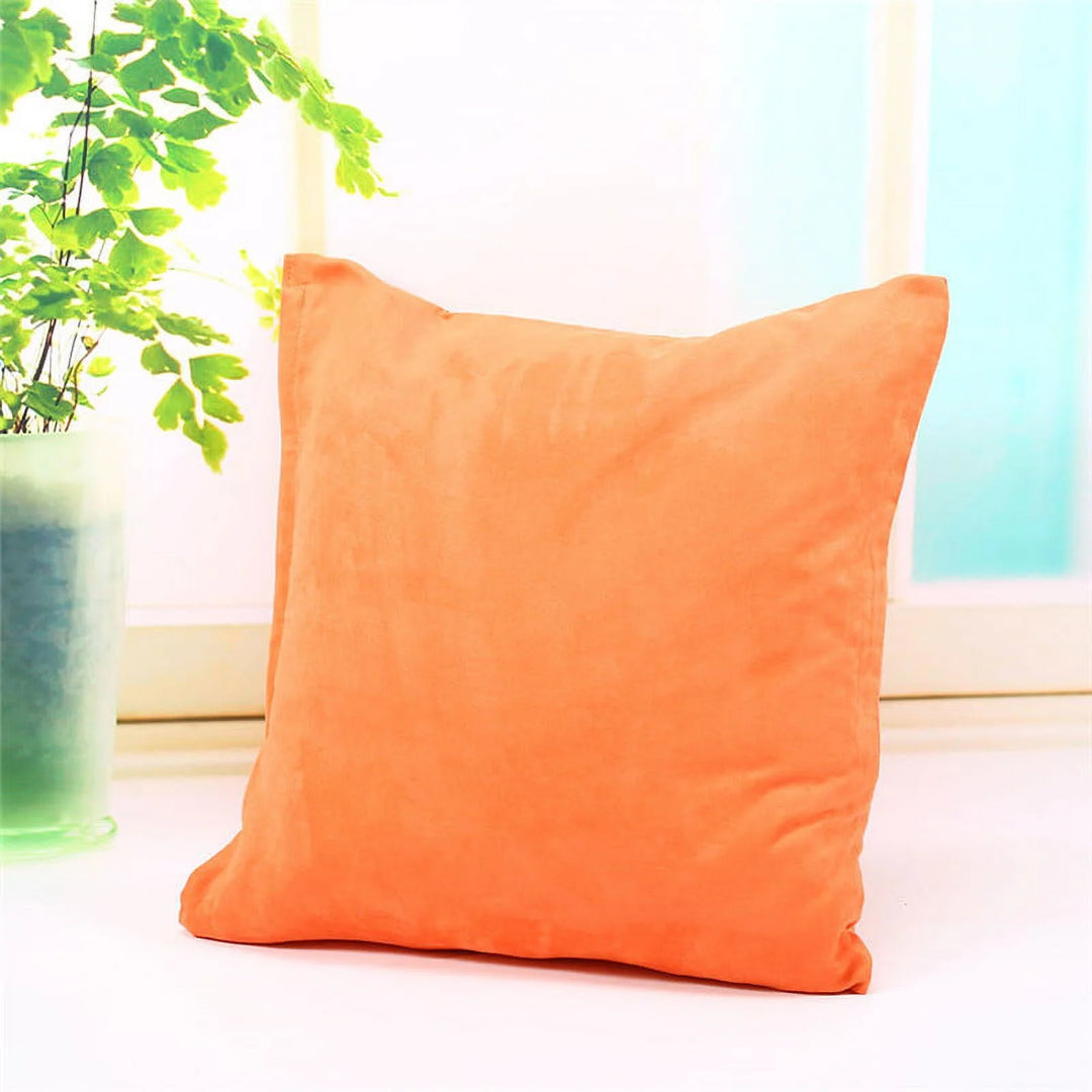 18''X18'' Pillowcase Cushion Cover Square Solid Color Cotton Canvas Throw Pillow Case Home Decor (Pillow Is Not Included)
