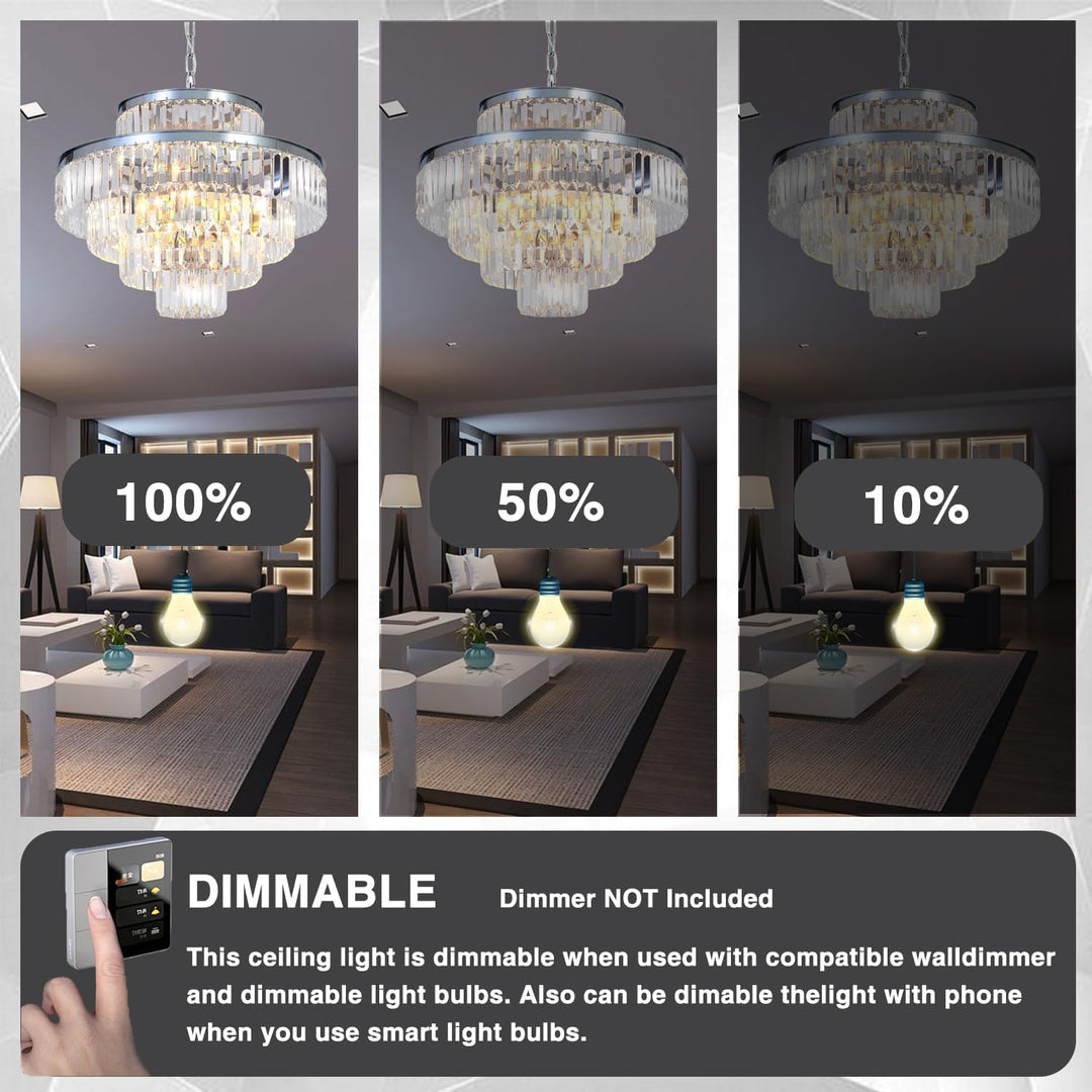 Modern Crystal Chandelier Ceiling Lights Luxury Chandeliers Hanging Raindrop Pendant Light Fixture for Dining Rooms Bedroom Entryway 13-Lights