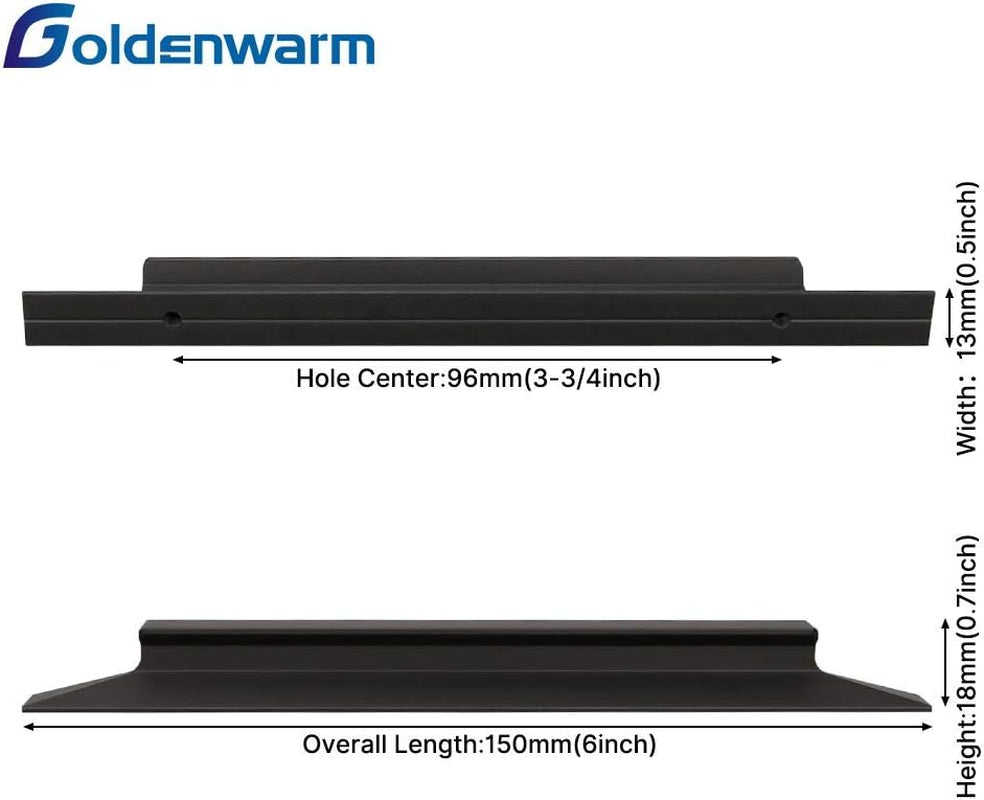 10 Pack Black Cabinet Handles 3-3/4 Inch Drawer Pulls Modern Style Hardware Cupboard Handle Bathroom Door Dresser Pull, 96Mm