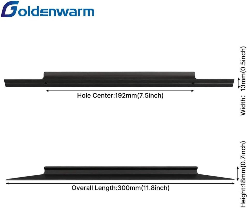 10 Pack Black Cabinet Handles 7-1/2 Inch Drawer Pulls Modern Style Hardware Cupboard Handle Bathroom Door Dresser Pull, 192Mm