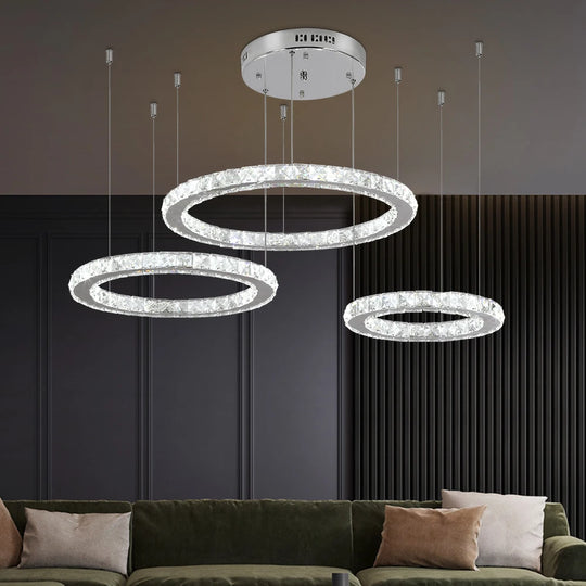 Modern K9 Crystal Led Chandelier Lights Home Lighting Chrome Lustre Chandeliers Ceiling Pendant Lamp Fixtures for Living Room