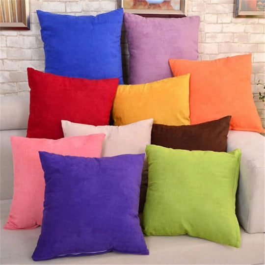 18''X18'' Pillowcase Cushion Cover Square Solid Color Cotton Canvas Throw Pillow Case Home Decor (Pillow Is Not Included)