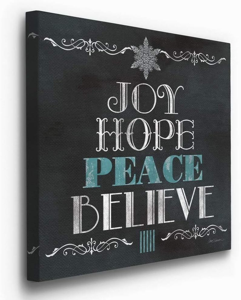 Canvas Art Prints for Home Decor Joy Hope Peace Believe Christmas Inspirational Tree Wall Hanging Artowrk for Living Room Home Kitchen Wall Decorations - 24"X24" LT05