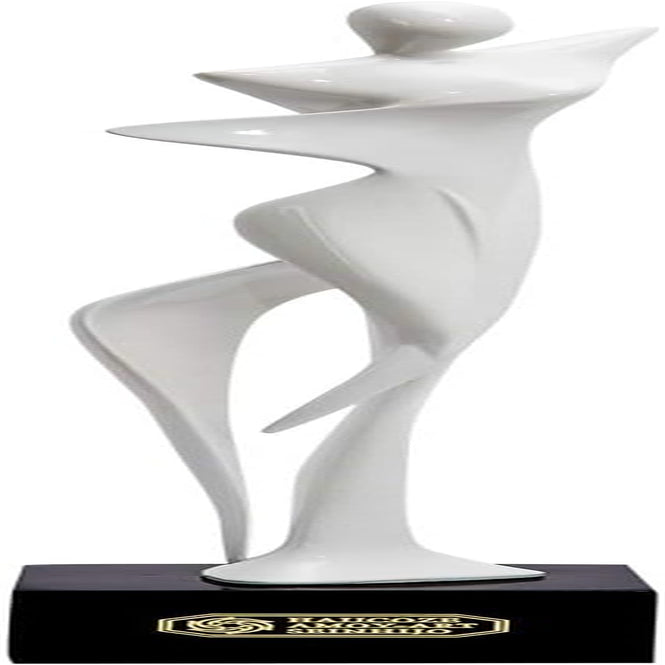 Yoga Sculpture Figurine Woman Statue Lady Gifts Modern Decor Polyresin White 16.5 Inch