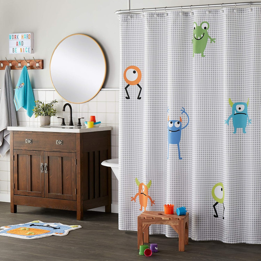 Monsters Shower Curtain, Multicolored