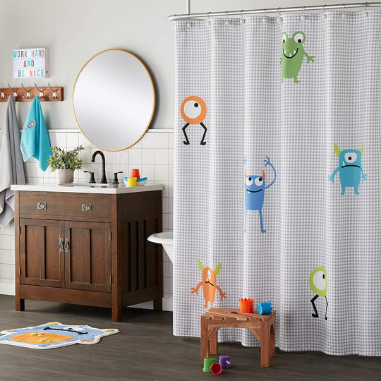 Monsters Shower Curtain, Multicolored