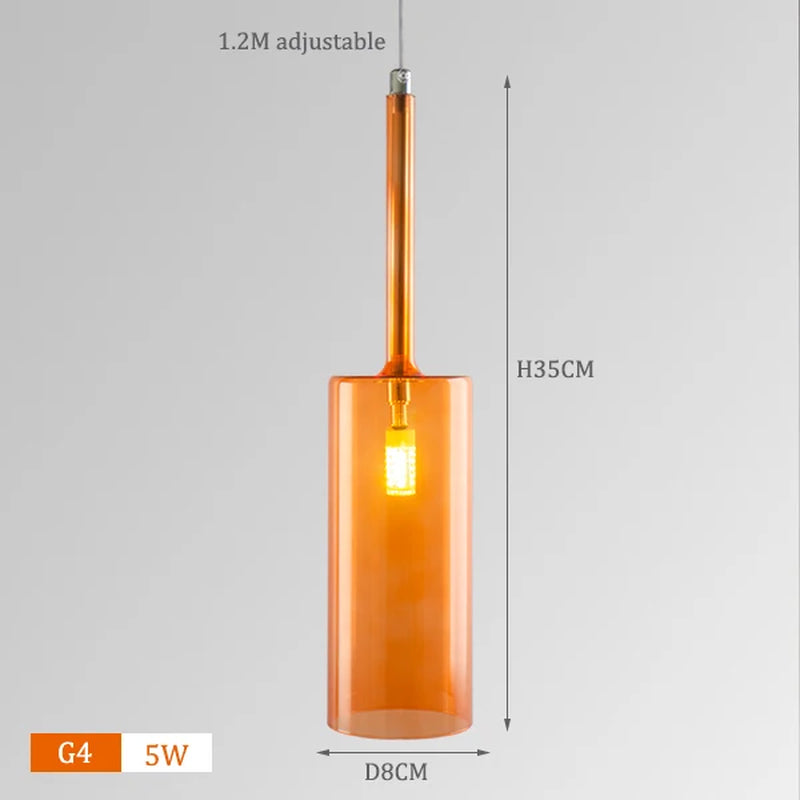 Nordic Colorful Glass Chandelier Lights Living Room Dining Table Kitchen Bedroom Fixtures Warm White LED Suspension Hanging Lamp