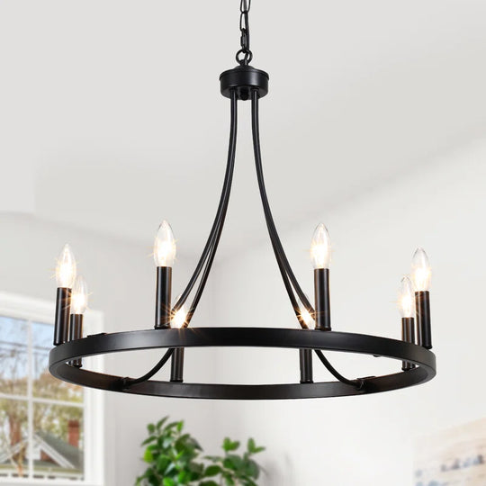 Hendon 20- Light Large Farmhouse Wagon Wheel Chandelier Candle Style Rustic round Lights Fixture for Kitchen Island Living Room Foyer Entryway