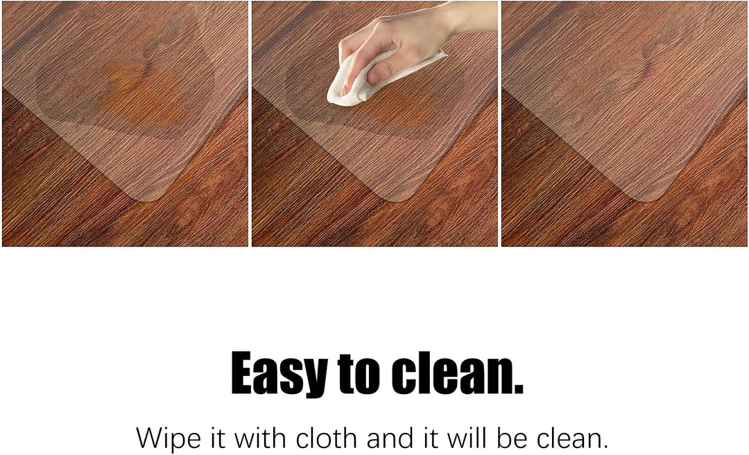 Clear Office Chair Mat 36'' X 48'', Durable Desk Chair Mat for Hardwood Floor, Heavy Duty Plastic Office Floor Mat under Rolling Chairs for Easy Glide and Protection (36" X 48" with Lip)
