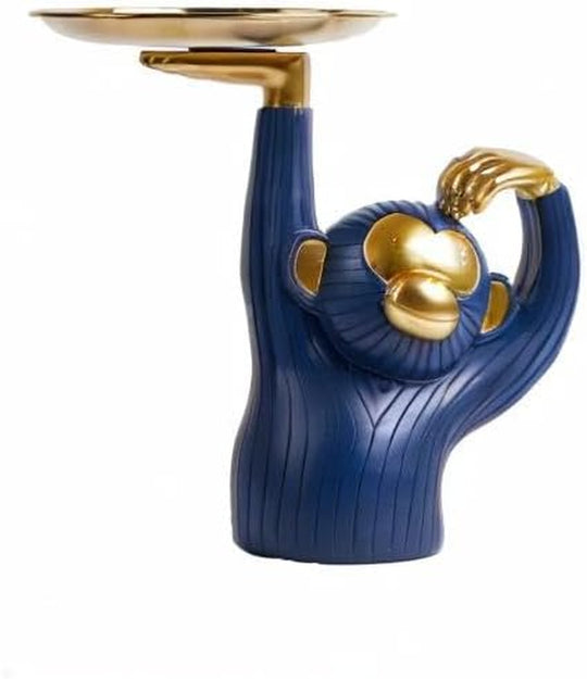 Candy Dish Cookie Jar Monkey Gifts Sculpture Modern Decor Statue Polyresin Figurine 9.8Inch