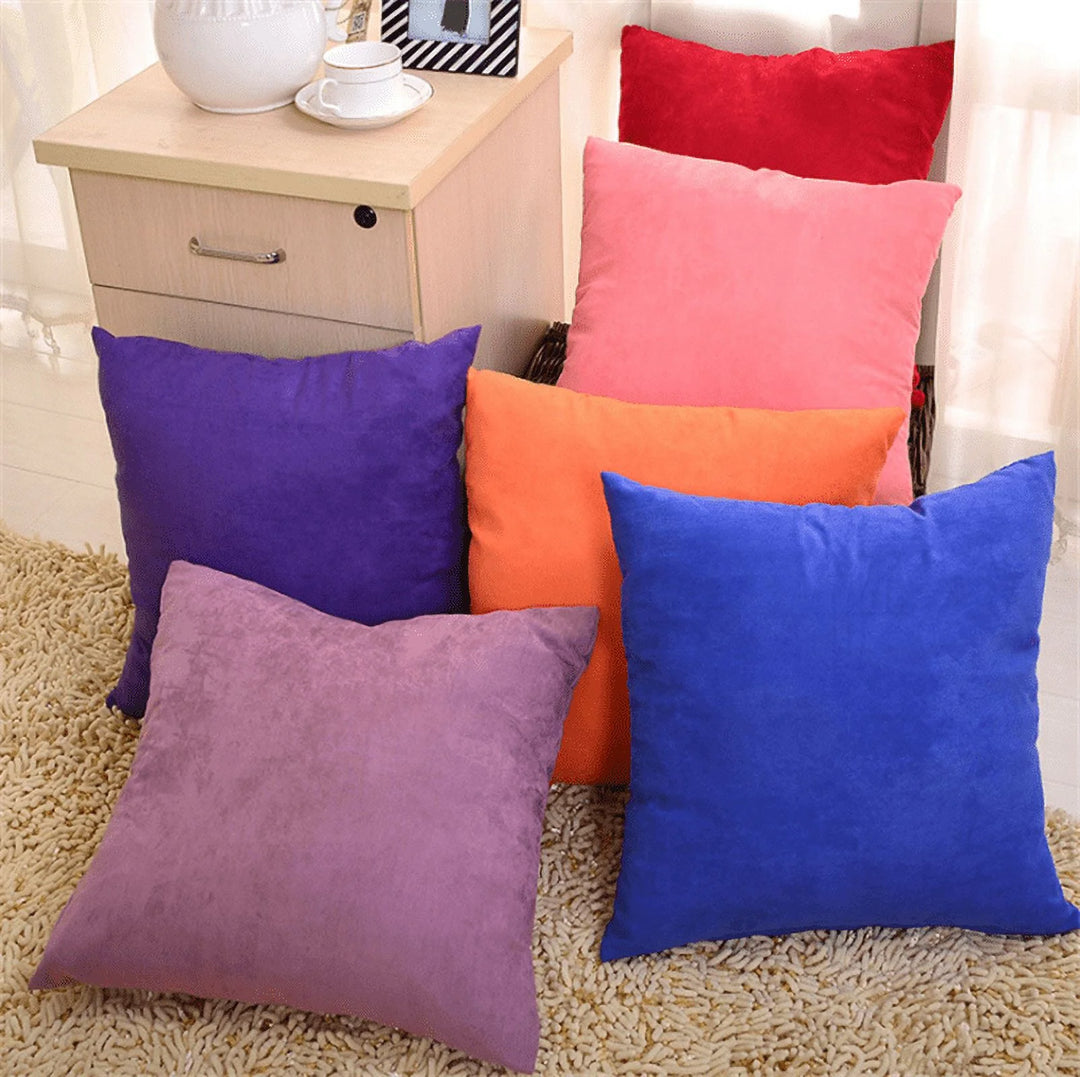18''X18'' Pillowcase Cushion Cover Square Solid Color Cotton Canvas Throw Pillow Case Home Decor (Pillow Is Not Included)