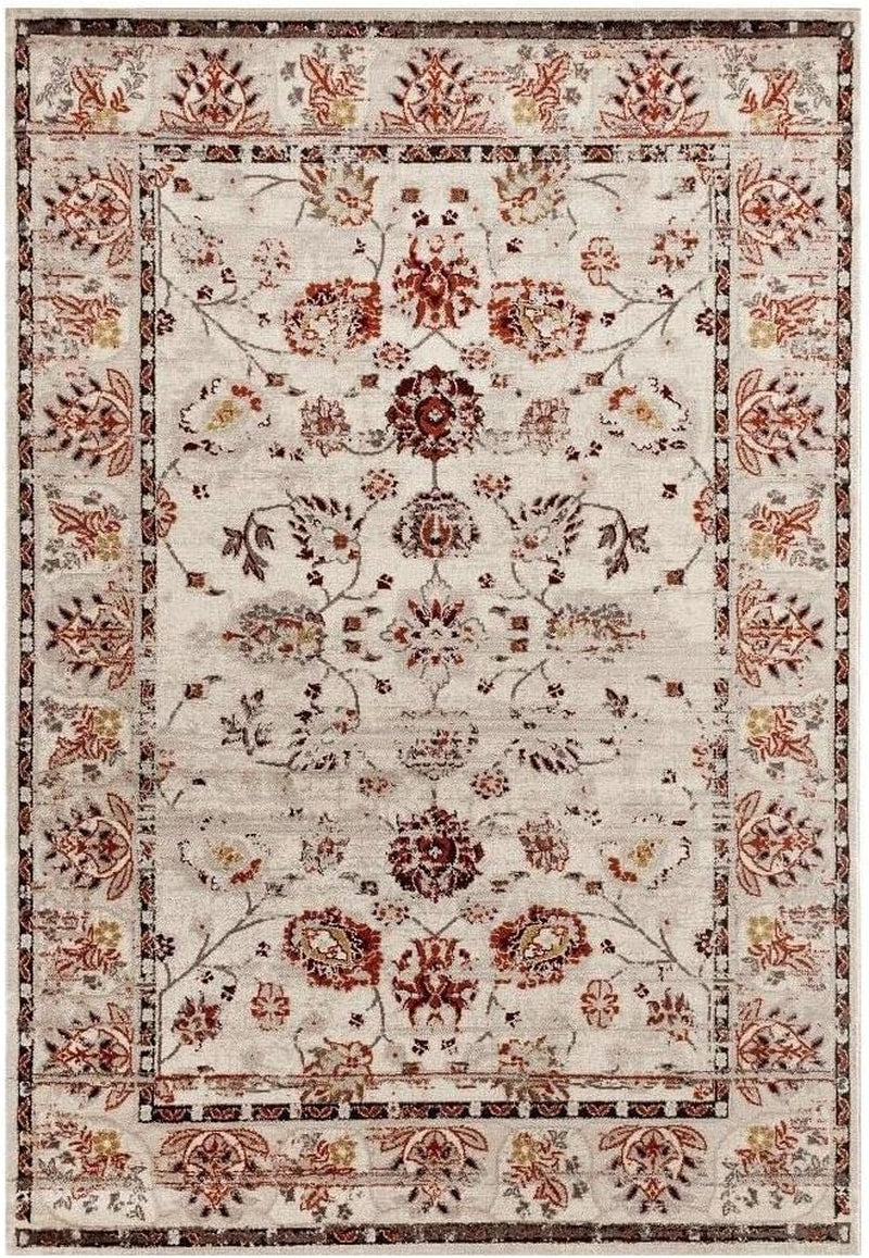 Cream 5 X 7 Vintage Floral Area Rug Carpet