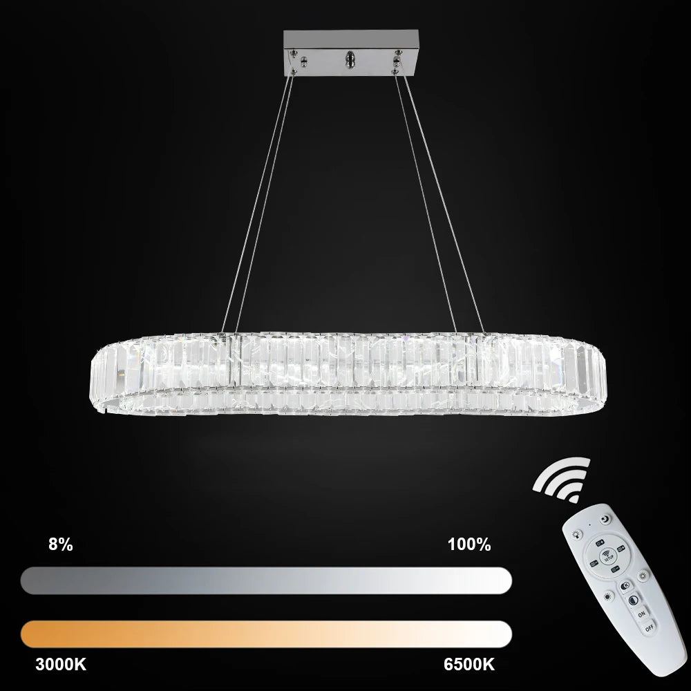 Modern K9 Crystal Led Chandelier Lights Home Lighting Chrome Lustre Chandeliers Ceiling Pendant Lamp Fixtures for Living Room