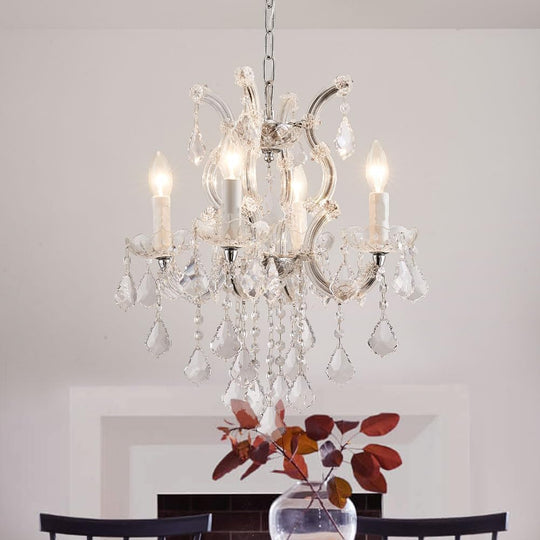 Modern Crystal Chandeliers for Dining Room - Small Crystals Chandelier Lights for Girls Bedroom, Dining Room, Hallway, Kitchen Island, Bathroom, Closet