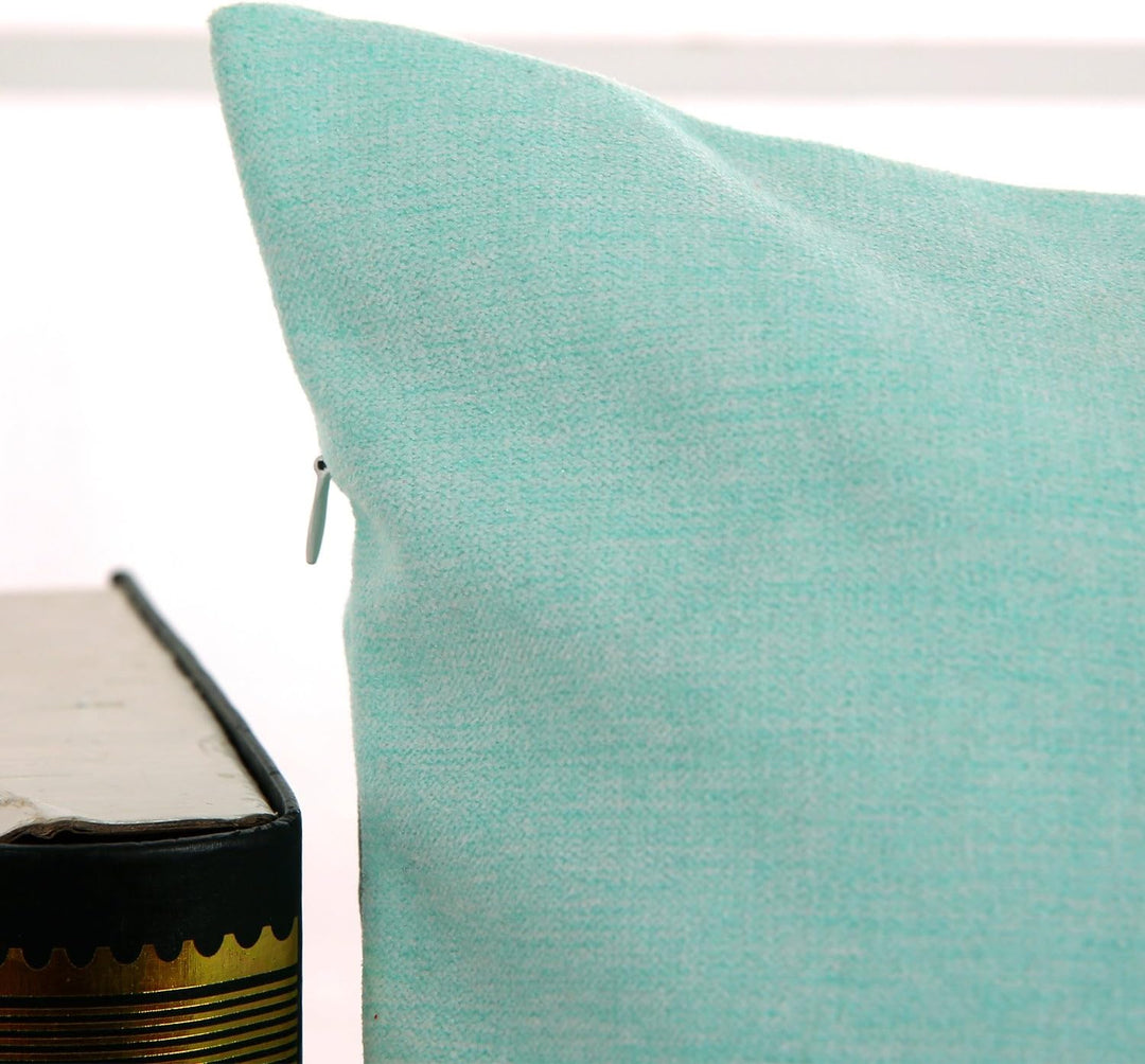 Super Soft Pillow Covers Melange Fabric Pillow Cushion Cover Throw Pillow Case with Hidden Zipper Pillow Sham Pillowcase for Chair 18 X 18 Inch Baby Blue 1 Piece (Case Only, No Insert)