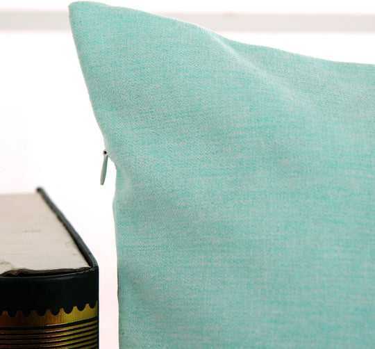 Super Soft Pillow Covers Melange Fabric Pillow Cushion Cover Throw Pillow Case with Hidden Zipper Pillow Sham Pillowcase for Chair 18 X 18 Inch Baby Blue 1 Piece (Case Only, No Insert)