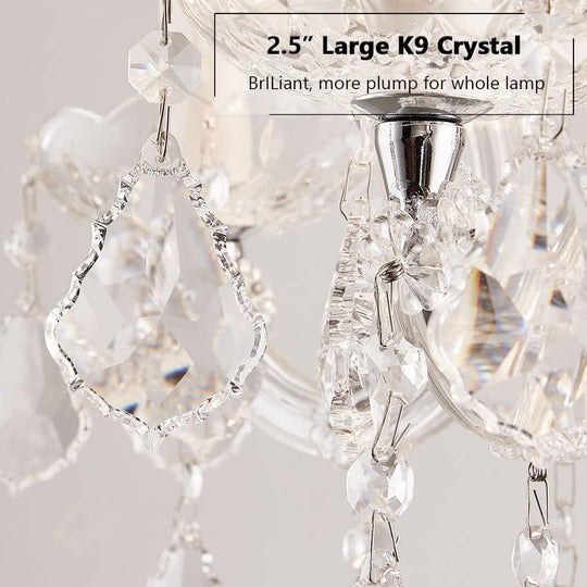 Modern Crystal Chandeliers for Dining Room - Small Crystals Chandelier Lights for Girls Bedroom, Dining Room, Hallway, Kitchen Island, Bathroom, Closet